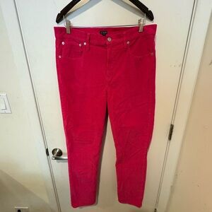 J Crew hot pink corduroy pants. GUC
